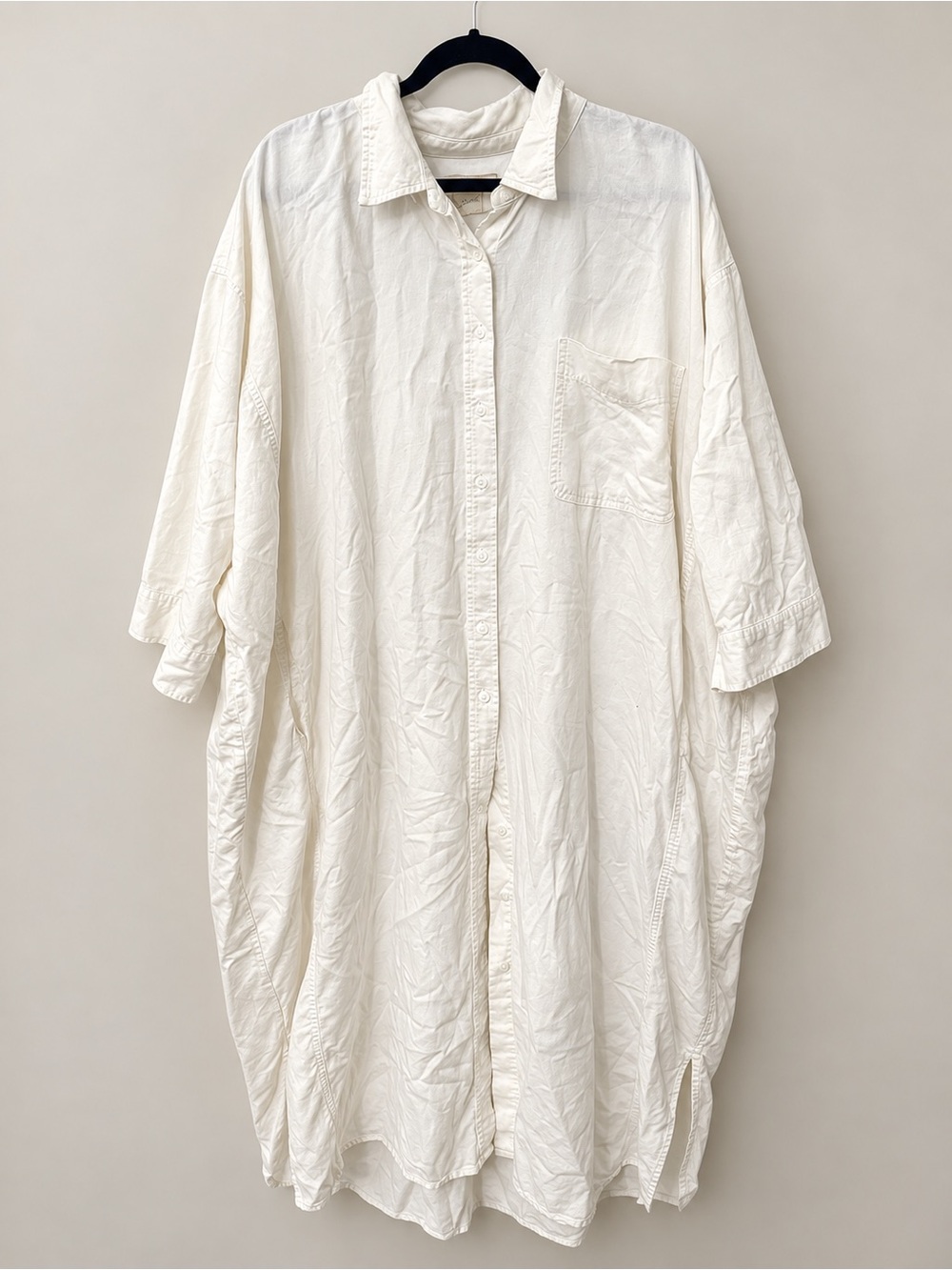 Universal Thread Women’s 3X White Linen Blend Button Front Maxi Shirt Dress